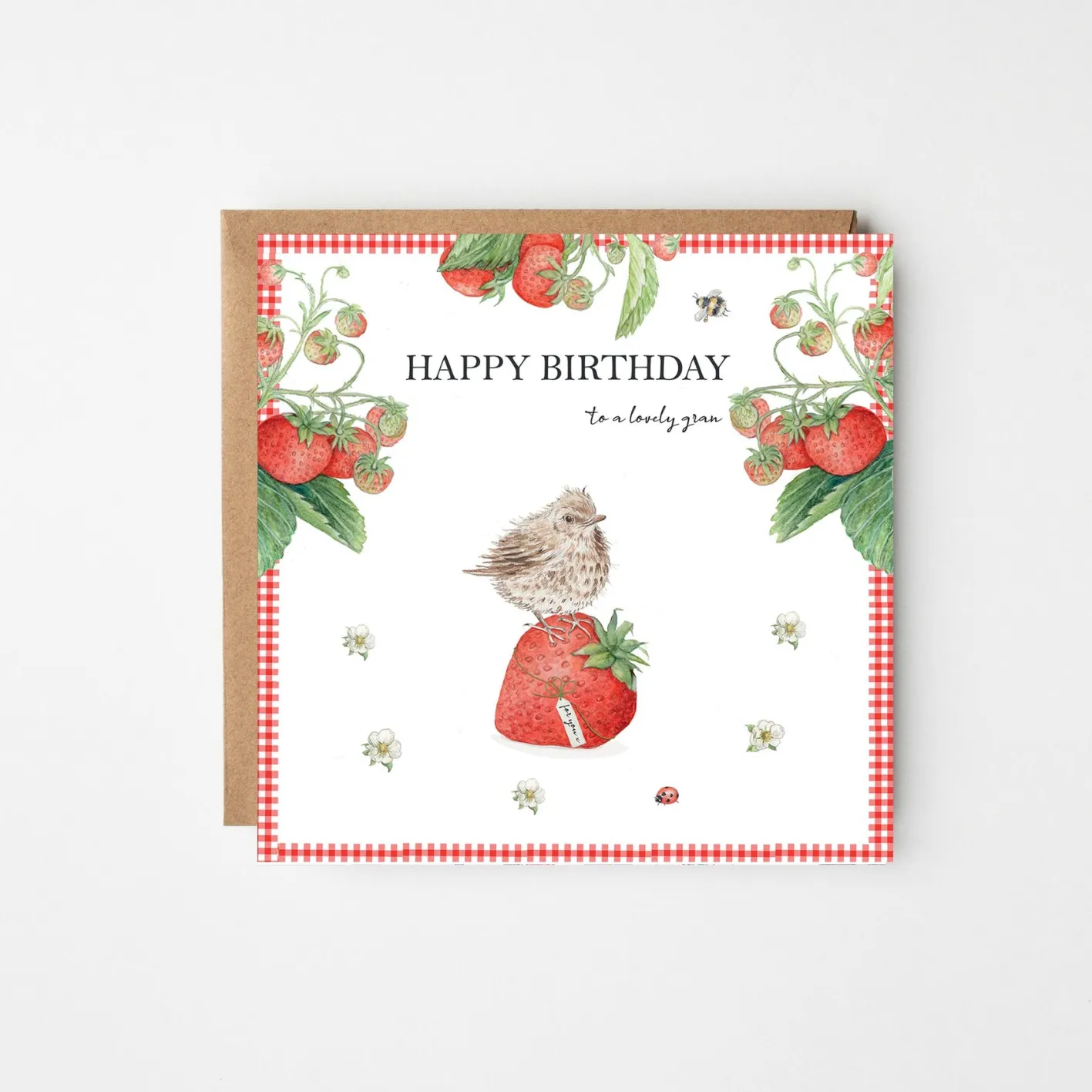 West Country Designs 'Lovely Gran' Strawberry & Bird Birthday Card