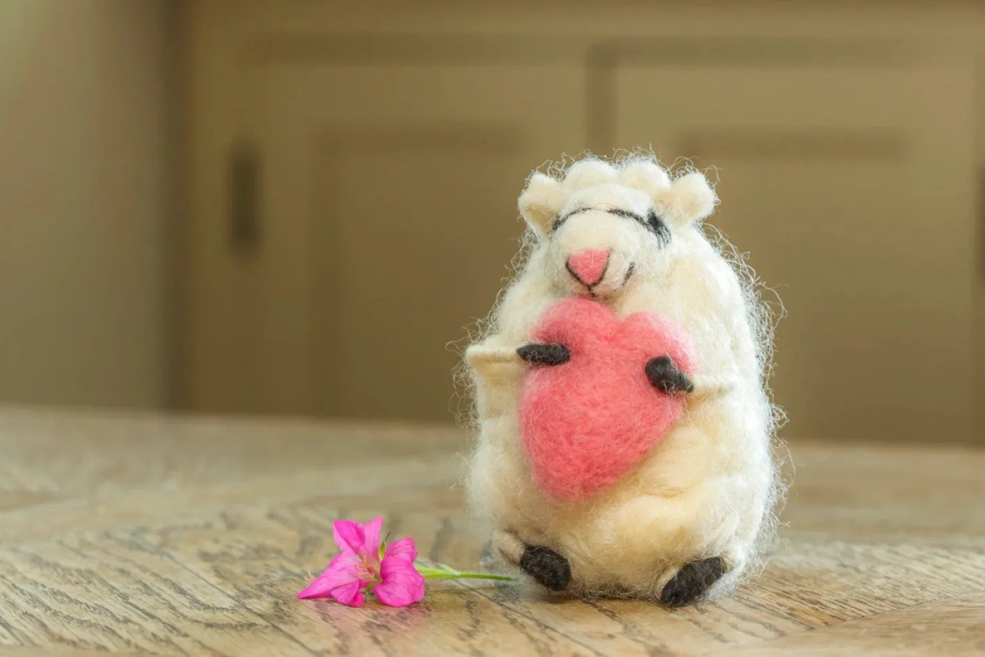 Sew Heart Felt Loving Lottie Sheep Holding a Heart