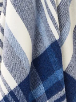 Bronte Moon Lulworth Harbor Blue Merino Lambswool Throw