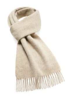 Bronte Moon Luxury Beige Merino Lambswool Scarf
