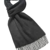 Bronte Moon Luxury Black Merino Lambswool Scarf