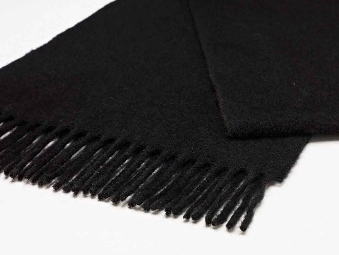 Bronte Moon Luxury Black Merino Lambswool Scarf