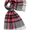 Bronte Moon Luxury Westminster Gray/Pink Merino Lambswool Scarf
