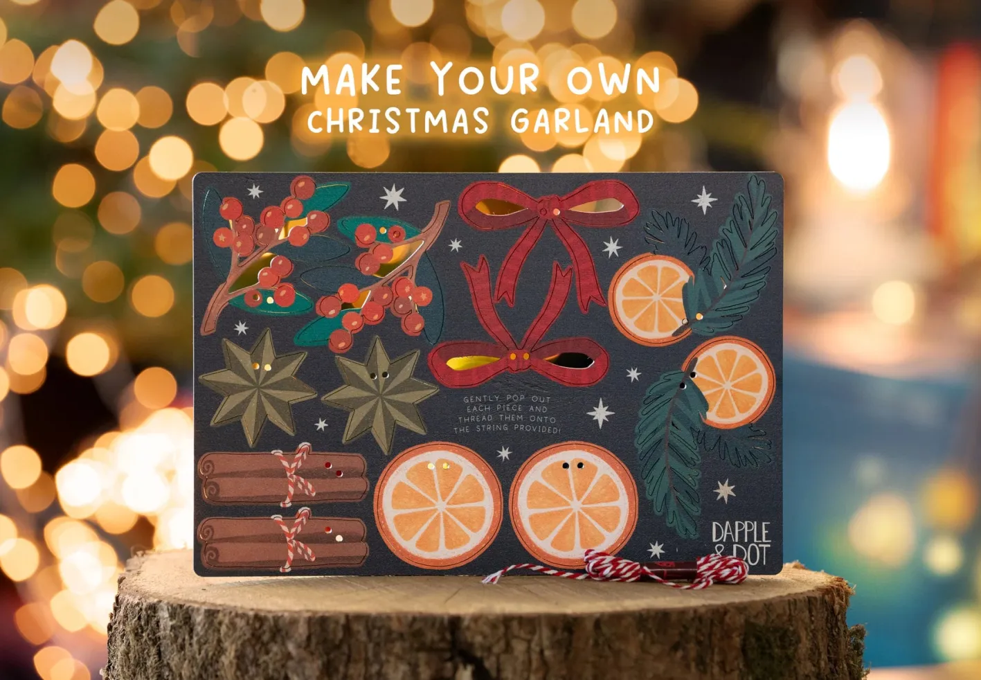 Dapple & Dot Make Your Own Wooden Spiced Orange Christmas Garland
