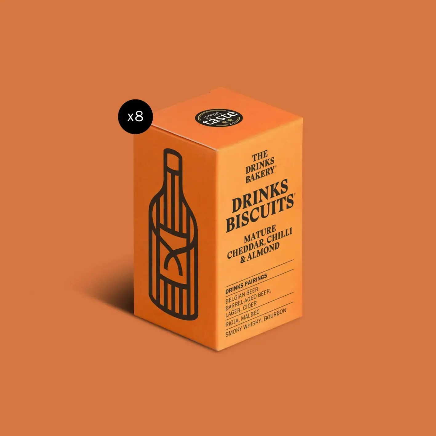 The Drinks Bakery Mature Cheddar, Chilli and Almond Drinks Biscuits 36g
