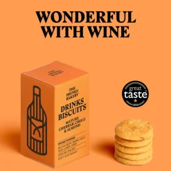 The Drinks Bakery Mature Cheddar, Chilli and Almond Drinks Biscuits 36g