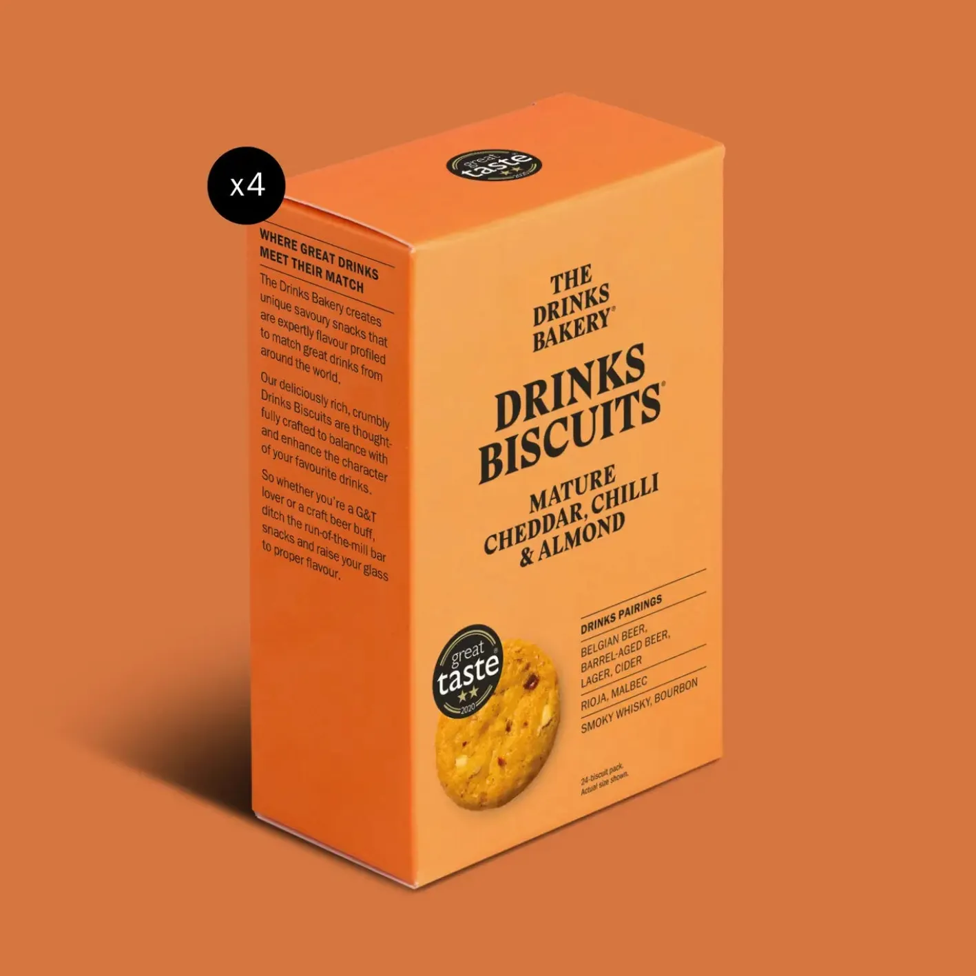 The Drinks Bakery Mature Cheddar, Chilli and Almond Drinks Biscuits 110g