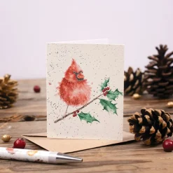 Wrendale Designs 'Merry and Bright' Cardinal Gift Enclosure Card