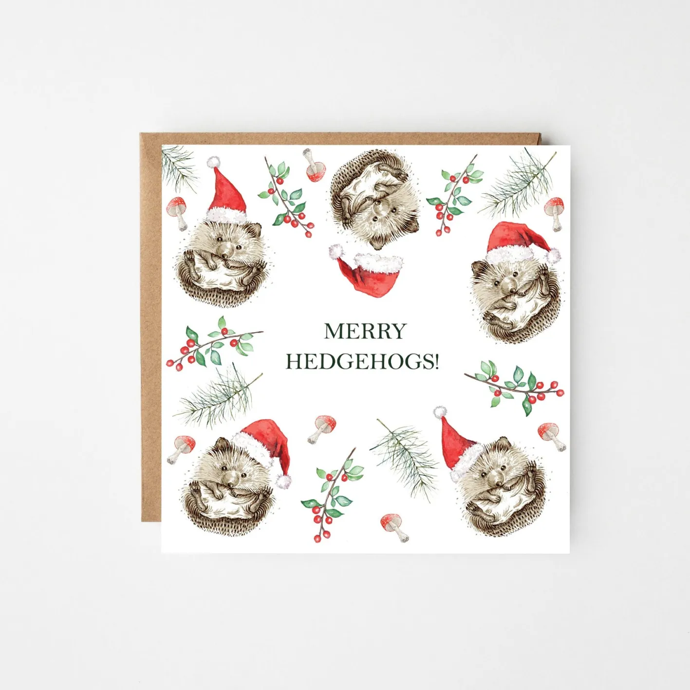 West Country Designs Merry Hedgehogs Christmas Card