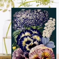 Madame Treacle Midnight Pansies Card