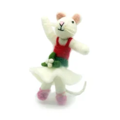 Amica Felt Mouse Lady Dancing Felt Decoration