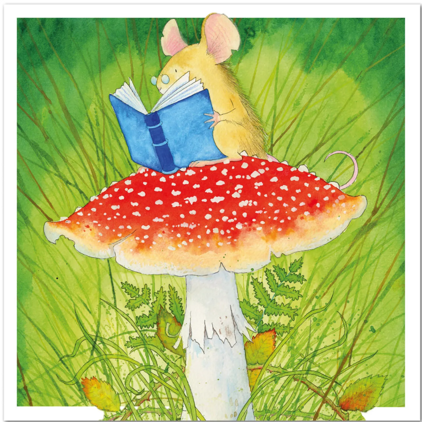 Emma Ball Mouse on a Toadstool Greetings Card
