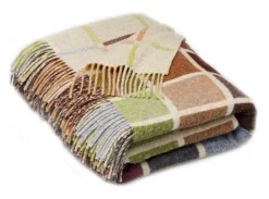 Bronte Moon Multiblock Geometric Beige Multi Merino Lambswool Throw