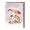 Wrendale Designs 'Mushroom At The Inn' Mouse Christmas Greeting Card