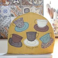 Poppy Treffry Mustard Teacups Tea Cosy