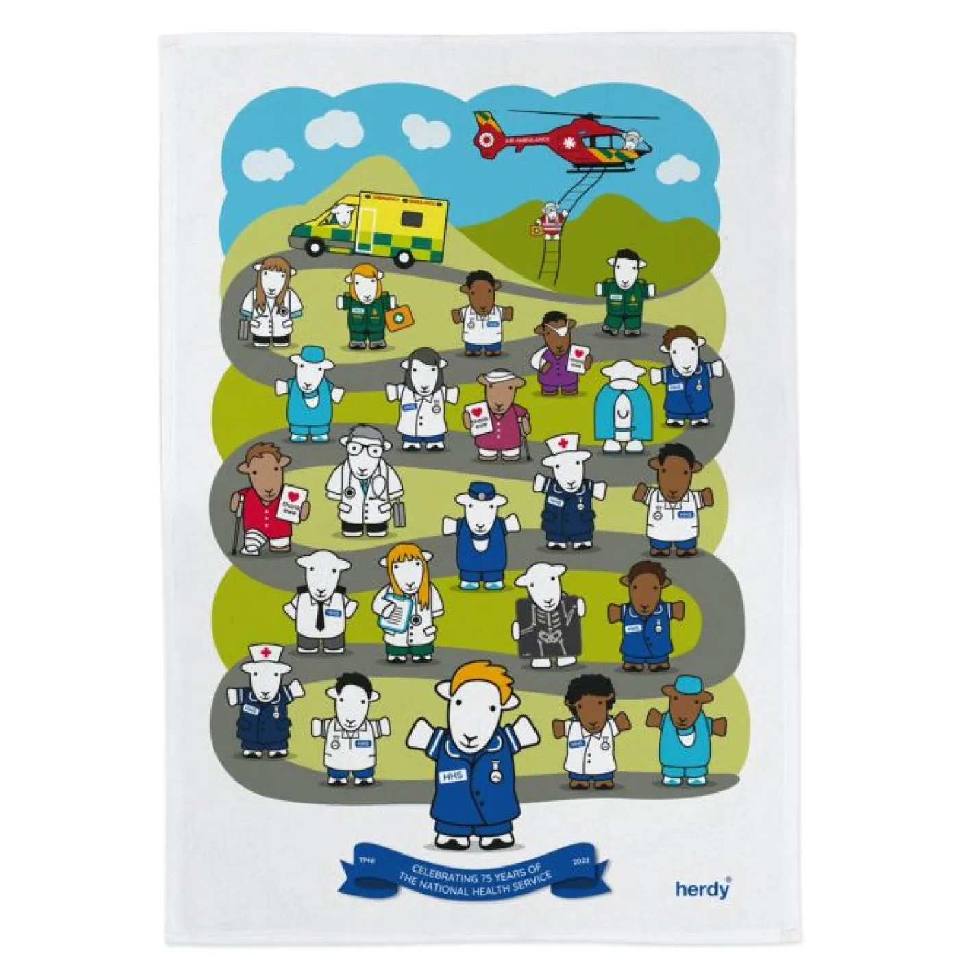 The Herdy Company NHS 75th Anniversary Cotton Tea Towel