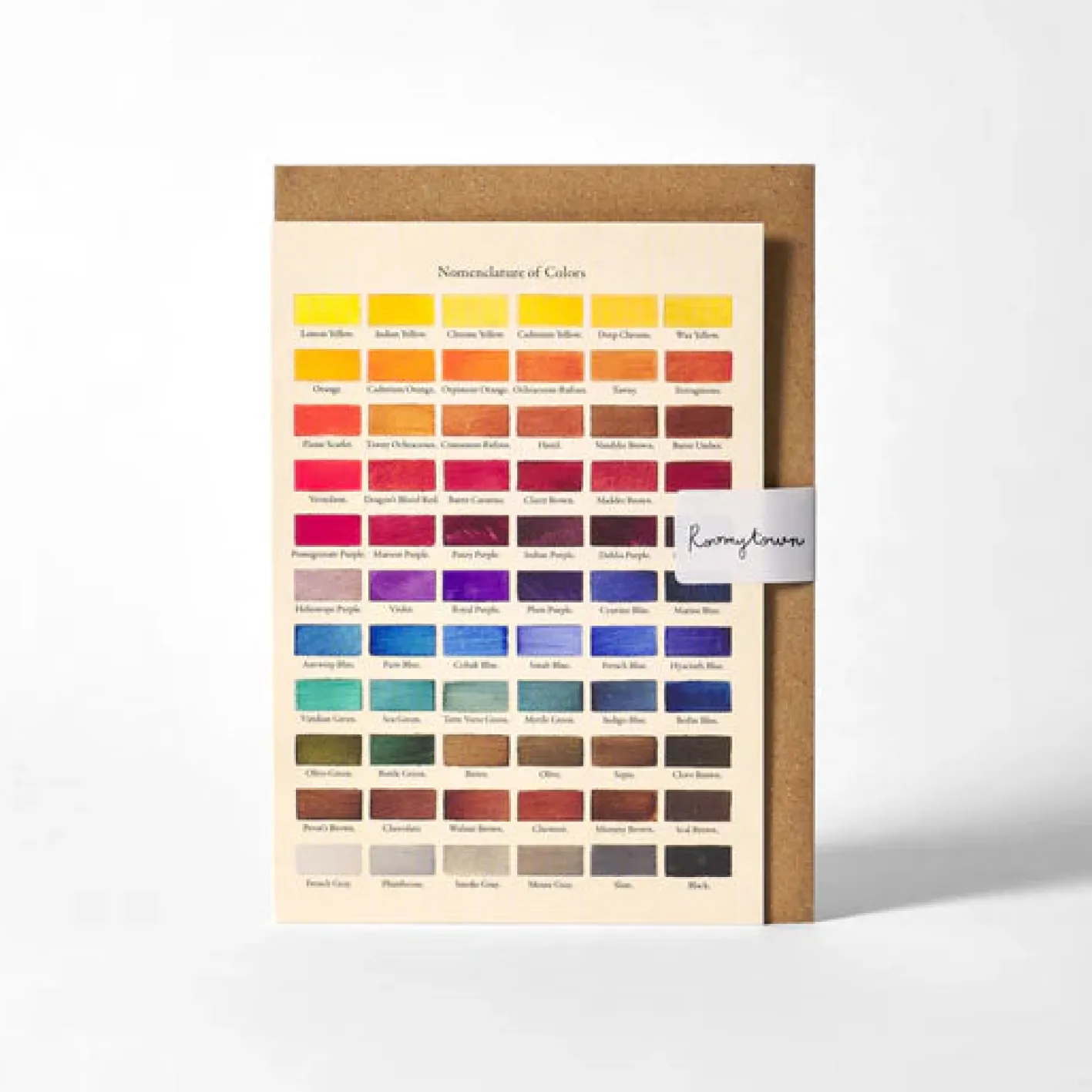 Roomytown Nomenclature of Colors Greetings Card