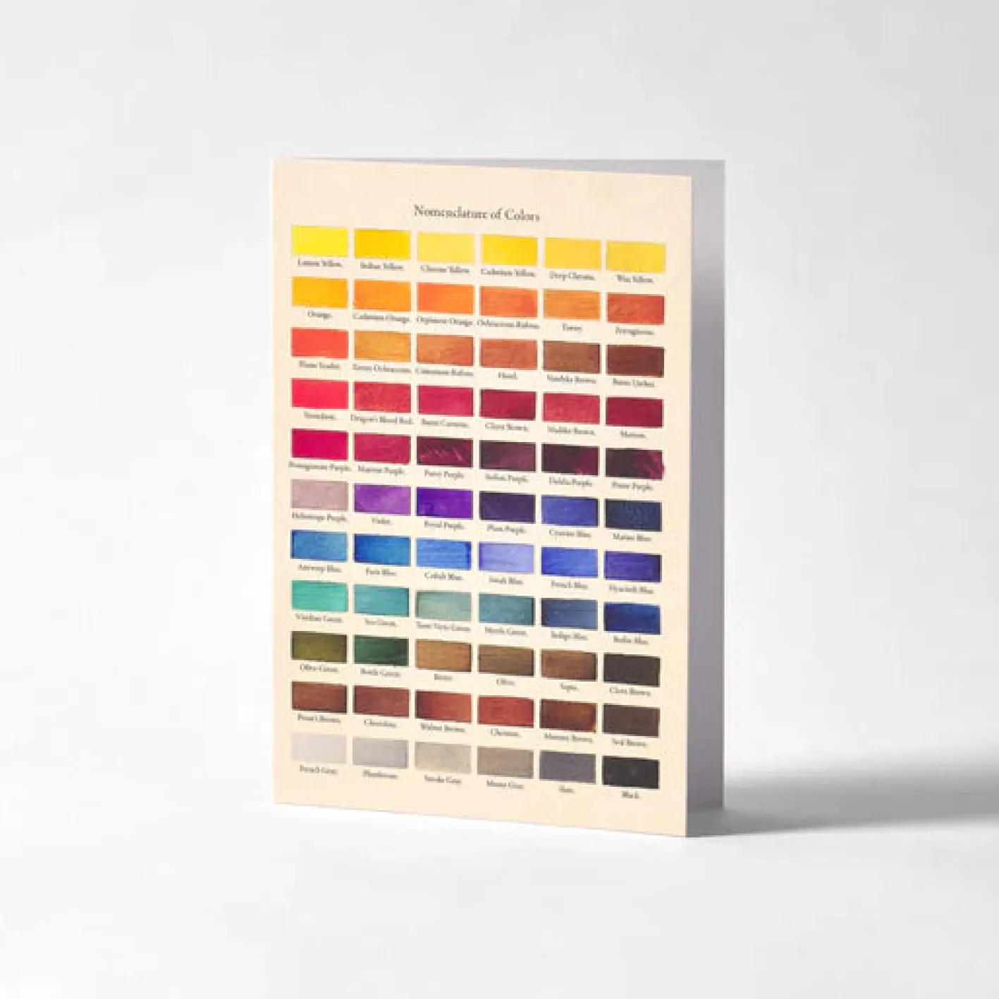 Roomytown Nomenclature of Colors Greetings Card