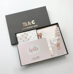 Notes & Clips Notes & Clips Blush & Rose Gold Stationery Box