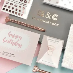 Notes & Clips Notes & Clips Blush & Rose Gold Stationery Box