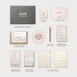 Notes & Clips Notes & Clips Blush & Rose Gold Stationery Box