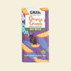 Gnaw Chocolate Oat Mi!lk Orange Crunch Chocolate Bar