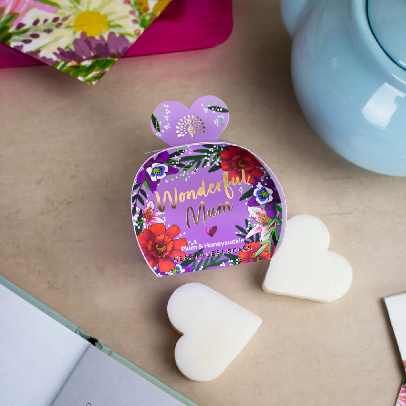 English Soap Company Occasions Wonderful Mum Heart Guest Soaps