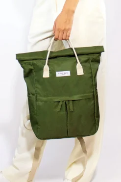 Kind Bag London Olive Green Hackney Medium Backpack