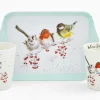 Wrendale Designs 'One Snowy Day' Christmas Birds Mug & Tray Set
