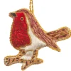 St. Nicolas Opulent Sequined Robin Decoration