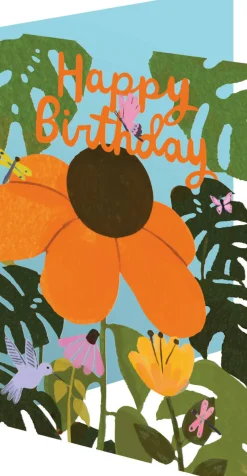 Roger La Borde Orange Cornflower, Birthday Laser Greeting Card