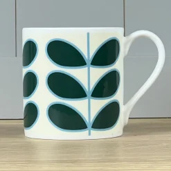 Orla Kiely Linear Stem Teal Bone China Mug