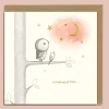 Ginger Betty Owl, Bird & Moon Greeting Card