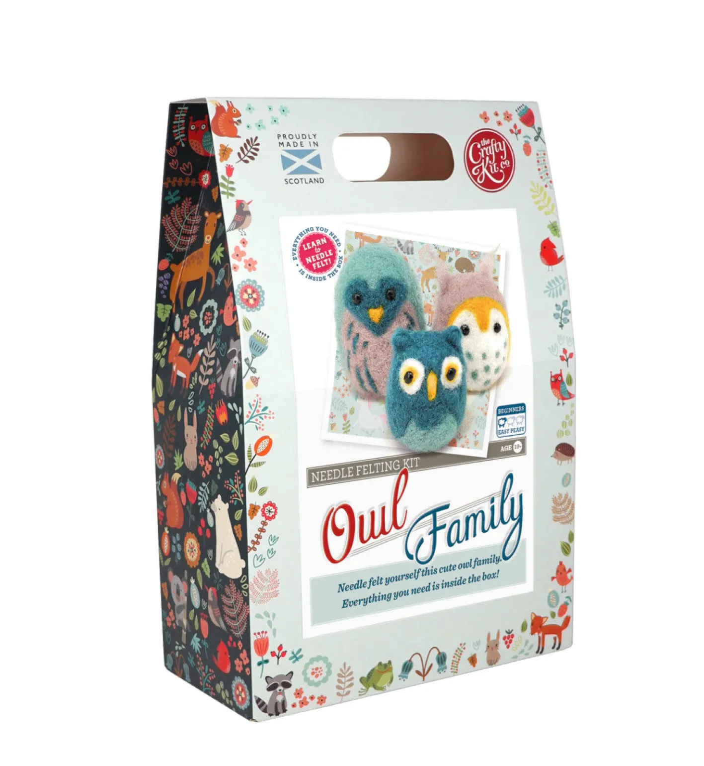 The Crafty Kit Co. Owl Family Needle Felting Kit