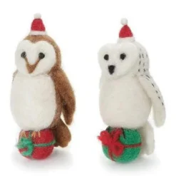 Amica Felt Owl with a Present Felt Decoration