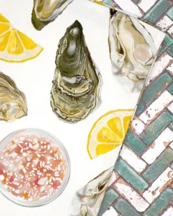 Corinne Alexander Oyster Tea Towel by