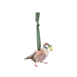 Lottie Murphy Partridge Wooden Christmas Decoration