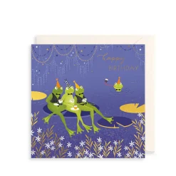 The Art File Party Frogs Greeting Card by Sara Miller