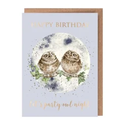 Wrendale Designs 'Party Owl-Night' Birthday Greetings Card