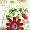 Madame Treacle Passion Flower Glitter Birthday Card