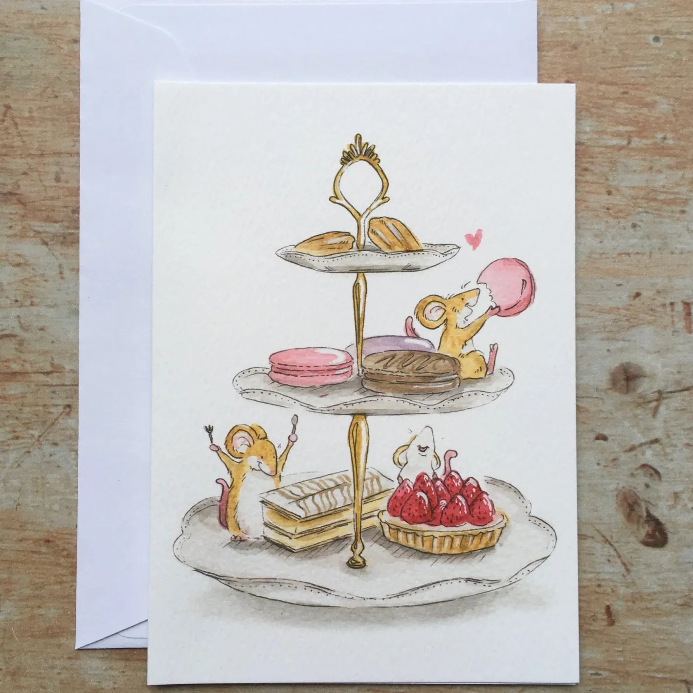 Ellie Hooi Illustration Patisserie Mice Greeting Card