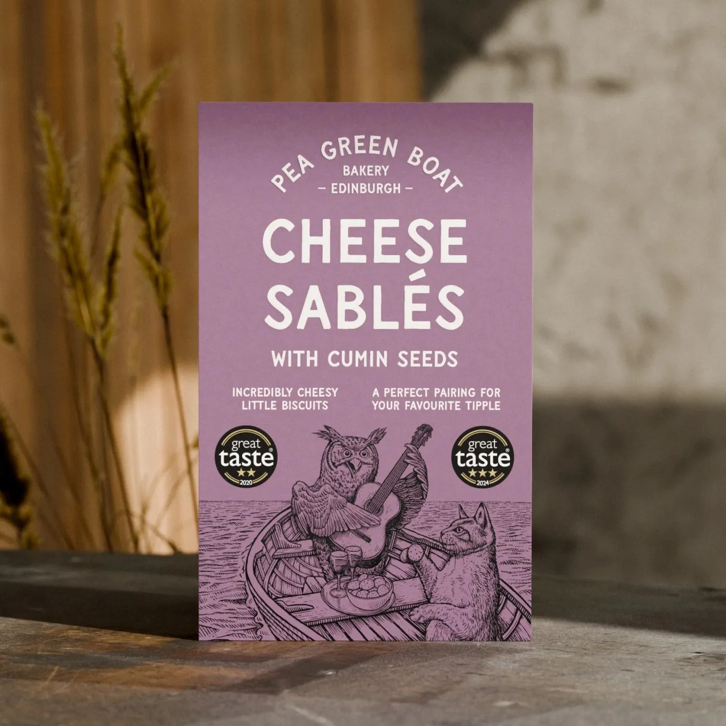 Shortbread House of Edinburgh Pea Green Boat Bakery Cheese Sablés with Cumin Seeds