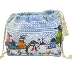 Emma Ball Penguins in Pullovers Drawstring Cotton Bag