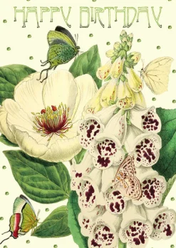 Madame Treacle Peony & Foxglove Glitter Birthday Card