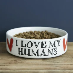 Sweet William Pet Bowl - Love my Humans Boxed