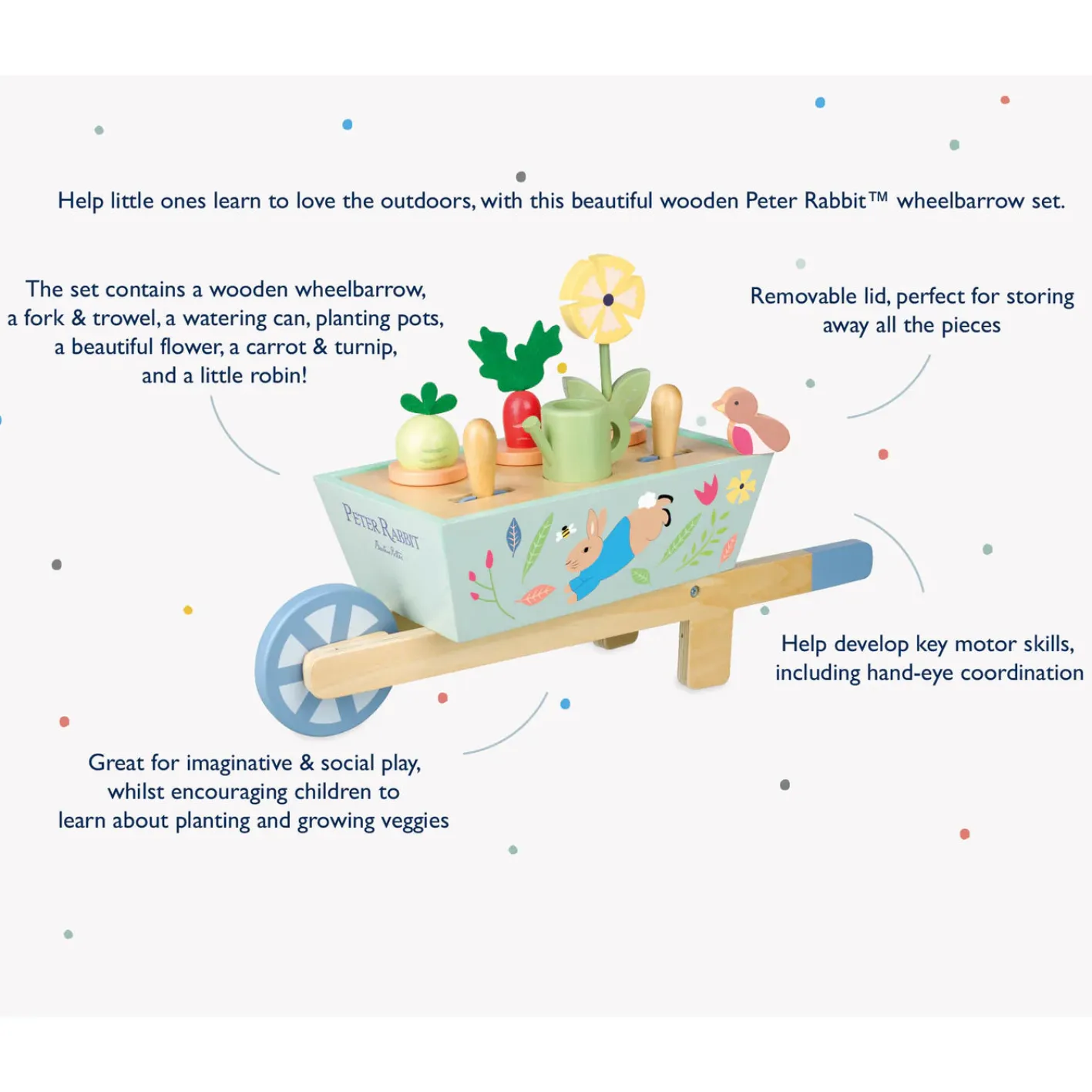 Orange Tree Toys Peter Rabbit™ Wooden Wheelbarrow