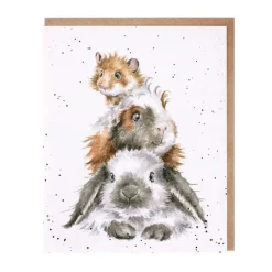 Wrendale Designs 'Piggy in the Middle' Blank Greetings Card