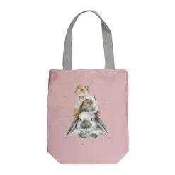 Wrendale Designs 'Piggy in the Middle' Guinea Pig Canvas Tote Bag