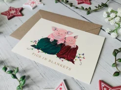 Becky Amelia Pigs in Blankets Christmas Card