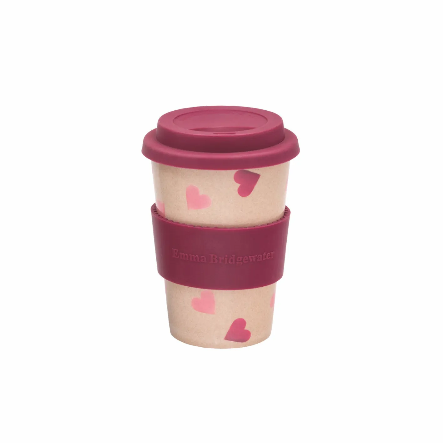Emma Bridgewater Pink Hearts Rice Husk Travel Cup
